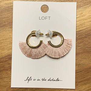 LOFT Fringe Half Hoop Earrings Boho Gypsy Summer